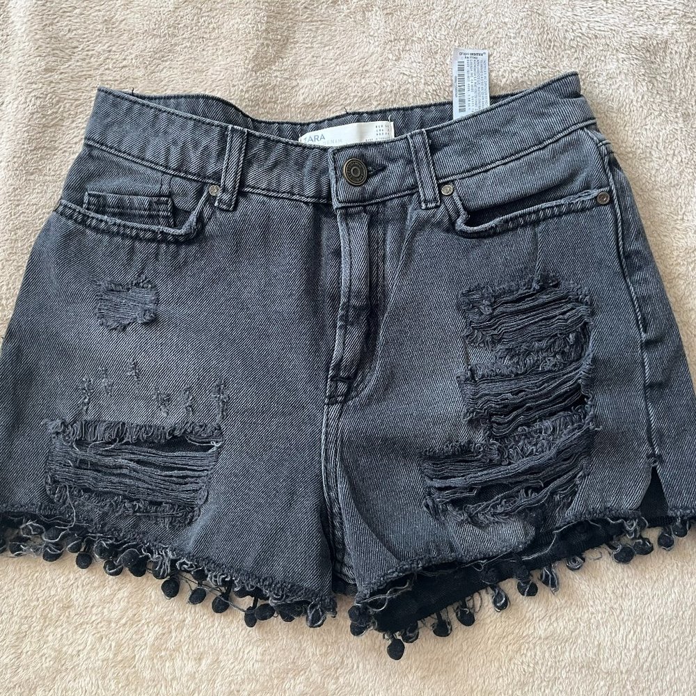 Ripped Denim Zara Shorts